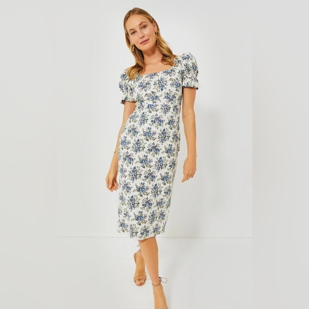 Hyacinth House by Tuckernuck - Ivory Floral Esther Midi Dress - XL